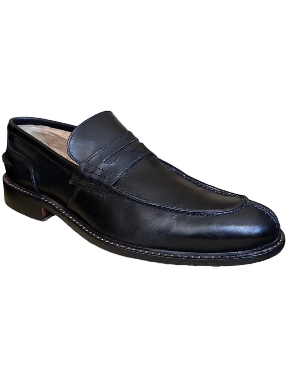 Bugatchi Men’s Black Leather Loafer Slip On Dress Shoe Size 11 Made in Italy